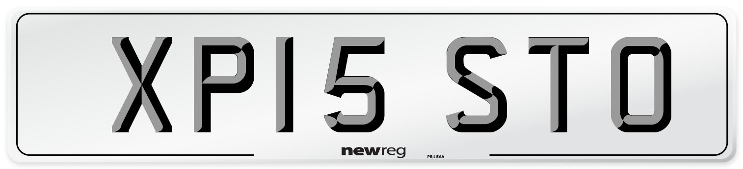XP15 STO Number Plate from New Reg